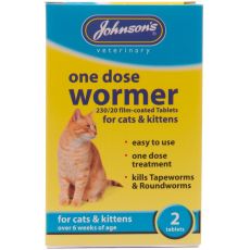 Johnson's Veterinary One Dose Wormer for Cats & Kittens - 2 Tablets