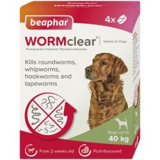 Beaphar WORMclear Tablets for Dogs up to 40kg (4 Tablets)
