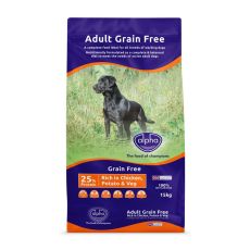 Alpha Working Dog Grain Free Adult Dog Food - Chicken (15kg)