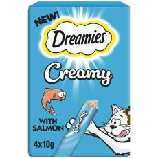 Dreamies Creamy Cat & Kitten Treat with Salmon Flavour 4x10g (Box of 11)