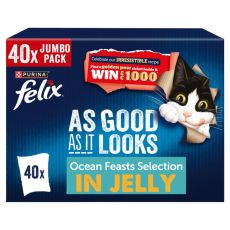 Felix As Good As it Looks Ocean Feasts Selection in Jelly Wet Cat Food