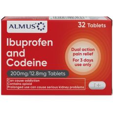 Almus Ibuprofen & Codeine 200mg/12.8mg Tablets 32s