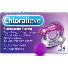 Chloralieve Blackcurrant Flavour Lozenges 24s