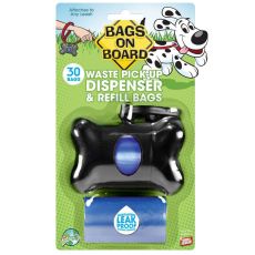 Bags On Board Poop Bag Dispenser & Bags - Black