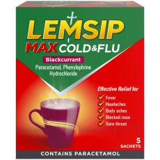 Lemsip Max Cold & Flu Blackcurrant 5s