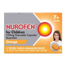 Nurofen for Children Chewable Capsules Orange Flavour 7+ Years (12s)
