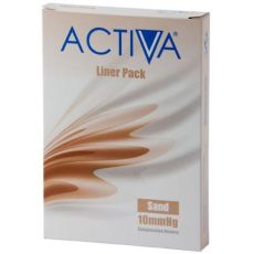 Activa Stocking Liners 3's Medium Sand