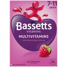 Bassetts 7-11 Years Multivitamins Raspberry Flavour 30s