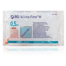 BD Micro-Fine+ U-100 Insulin Syringe Needles 0.5ml 29g 127mm 10s
