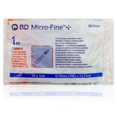 BD Micro-Fine+ U-100 Insulin Syringe Needles 1ml 29g 127mm 10s