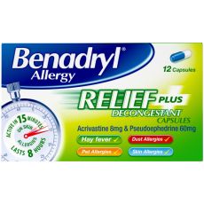 Benadryl Plus Capsules 12s