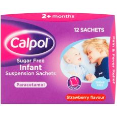 Calpol Infant Strawberry Flavoured Sugar Free Suspension Sachets 12x5ml