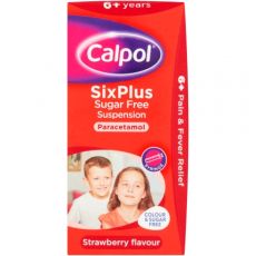 Calpol Six Plus Sugar Free Strawberry Flavour Suspension 100ml