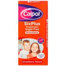 Calpol Six Plus Sugar Free Strawberry Flavour Suspension 80ml
