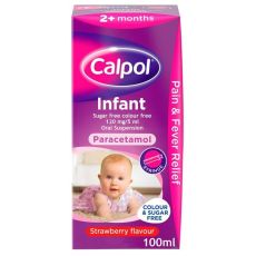 Calpol Infant Strawberry Flavoured Sugar Free & Colour Free Suspension 100ml