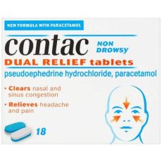 Contac Non Drowsy Dual Relief Tablets 18s