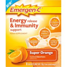 Emergen-C Energy Release & Immunity Support Super Orange Sachets 8s