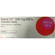 Evacal D3 1500mg/400iu Chewable Tablets 56s