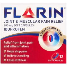 Flarin Joint & Muscular Pain Relief 200mg Soft Capsules 12s