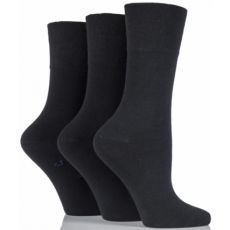 Gentle Grip Ladies Plain Cotton Diabetic Socks Size 4-8 (6x3 Pairs)
