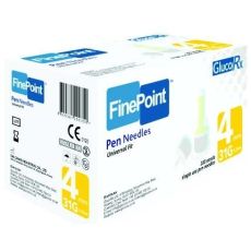 GlucoRx FinePoint Pen Needles 4mm/31G 100s