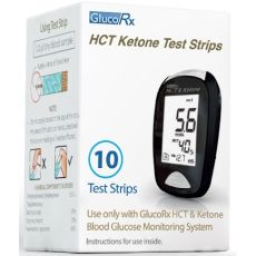 GlucoRx HCT Ketone Test Strips 10s