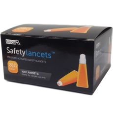 GlucoRx 28G Safety Lancets 100s