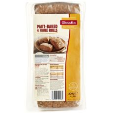 Glutafin Gluten Free Part-Baked 4 Fibre Rolls 200g