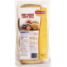 Glutafin Gluten Free 4 Part-Baked White Rolls 200g