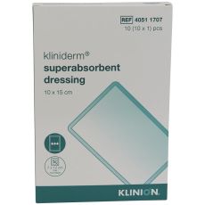 Kliniderm Superabsorbent Dressing 10cm x 15cm 10s (4051-1707)