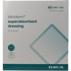 Kliniderm Superabsorbent Dressing 20cm x 20cm 15s (4051-1703)