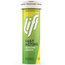 Lift Fast-Acting Glucose Chews - Zesty Lemon & Lime 10s