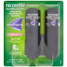 Nicorette QuickMist 1mg Cool Berry Mouthspray 2x150 Sprays