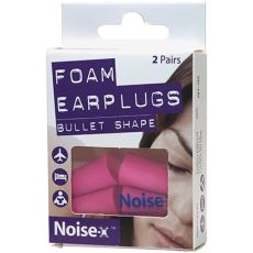 Noise-x Foam Bullet Shape Earplugs - 2 Pairs