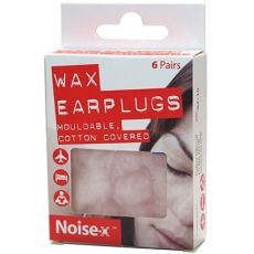 Noise-x Wax Earplugs - 6 Pairs