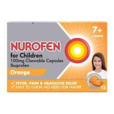Nurofen for Children Chewable Capsules Orange Flavour 7+ Years (12s)