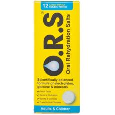 O.R.S Oral Rehydration Salts Lemon Flavour Soluble Tablets 12s