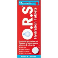 O.R.S Oral Rehydration Salts Strawberry Flavour Soluble Tablets 12s