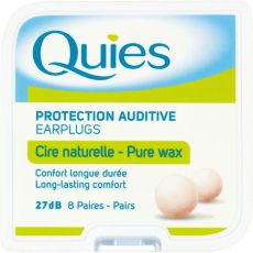Quies Pure Wax Ear Plugs - 8 Pairs