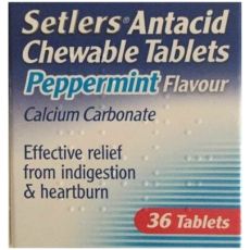 Setlers Antacid Chewable Tablets Peppermint Flavour 36s