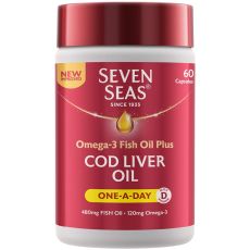 Seven Seas Simply Timeless Omega-3 Fish Oil Plus Cod Liver Oil Capsules (All Sizes)