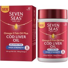 Seven Seas Simply Timeless Omega-3 Fish Oil Plus Cod Liver Oil High Strength Capsules (All Sizes)