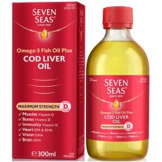 Seven Seas Simply Timeless Omega-3 Fish Oil Plus Cod Liver Oil Maximum Strength Liquid (All Sizes)