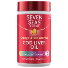 Seven Seas Simply Timeless Omega-3 Fish Oil Plus Cod Liver Oil Plus Multivitamins Capsules (All Sizes)