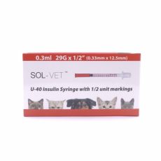 Sol-Vet 0.3ml Insulin Syringes U40 30g x 1/2" 100s