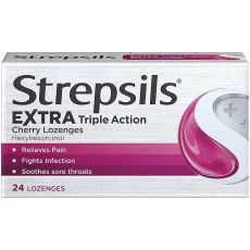 Strepsils Extra Triple Action Cherry Lozenges 24s