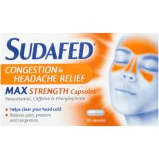Sudafed Congestion & Headache Max Strength Capsules 16s
