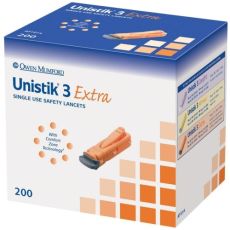 Unistik 3 Extra Single Use Safety Lancets 200s