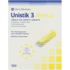 Unistik 3 Normal Single Use Safety Lancets 100s