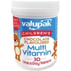 Valupak Children's Chocolate Flavoured Multi Vitamin Tablets 30s